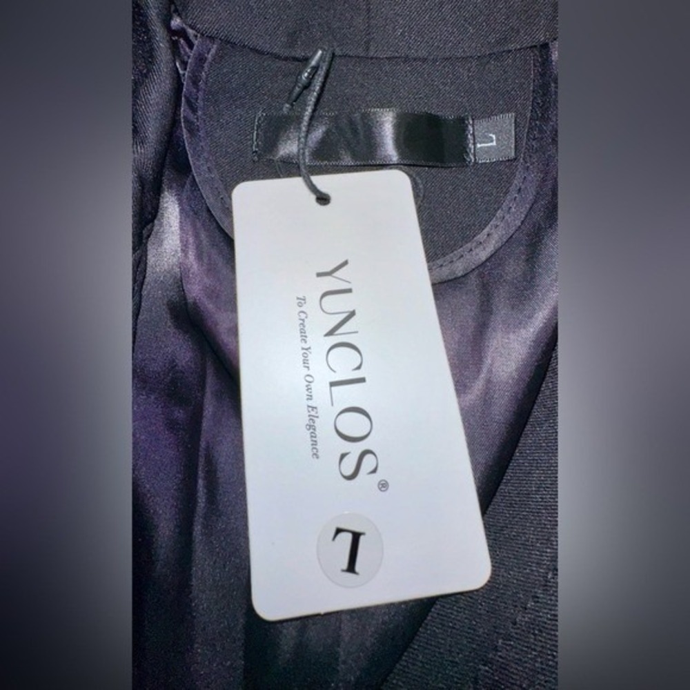 YUNCLOS Women's Black‎ Dual Button Blazer Size Large Career Professional - Picture 7 of 7